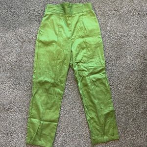 Bright Green Vintage style high waisted capris